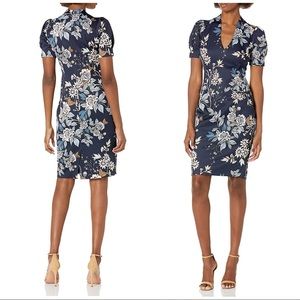 Vince Camuto Navy Print Sheath Dress - NWT - Size 14